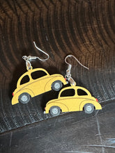 Love Bug Volkswagen Earrings Yellow