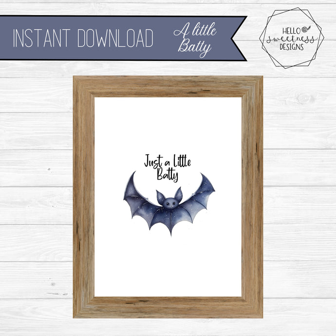 A little Batty Cute Bat- Printable / Digital Download