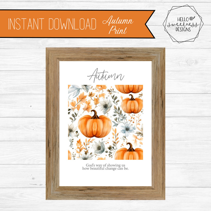 Autumn Floral Print- Printable / Digital Download