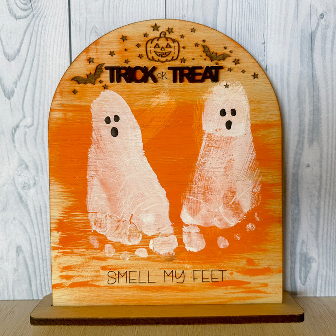 Toddler Ghosts Foot Print Plaque