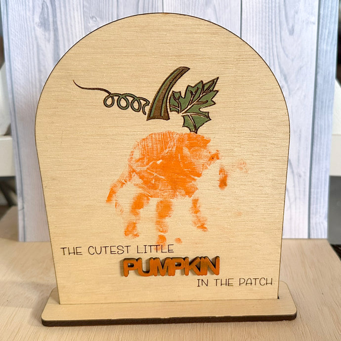 Toddler Pumpkin Hand Print Plaque