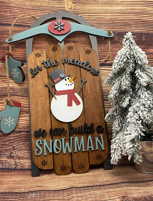 Snowman Sled Door Hanger DIY Or Painted