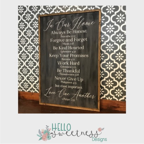 in our home scriptures sign - Hello Sweetness Designs