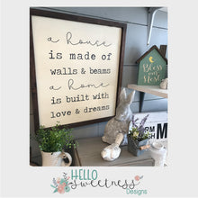 a house is made of walls and beams a house is made of love and dreams sign hello sweetness designs