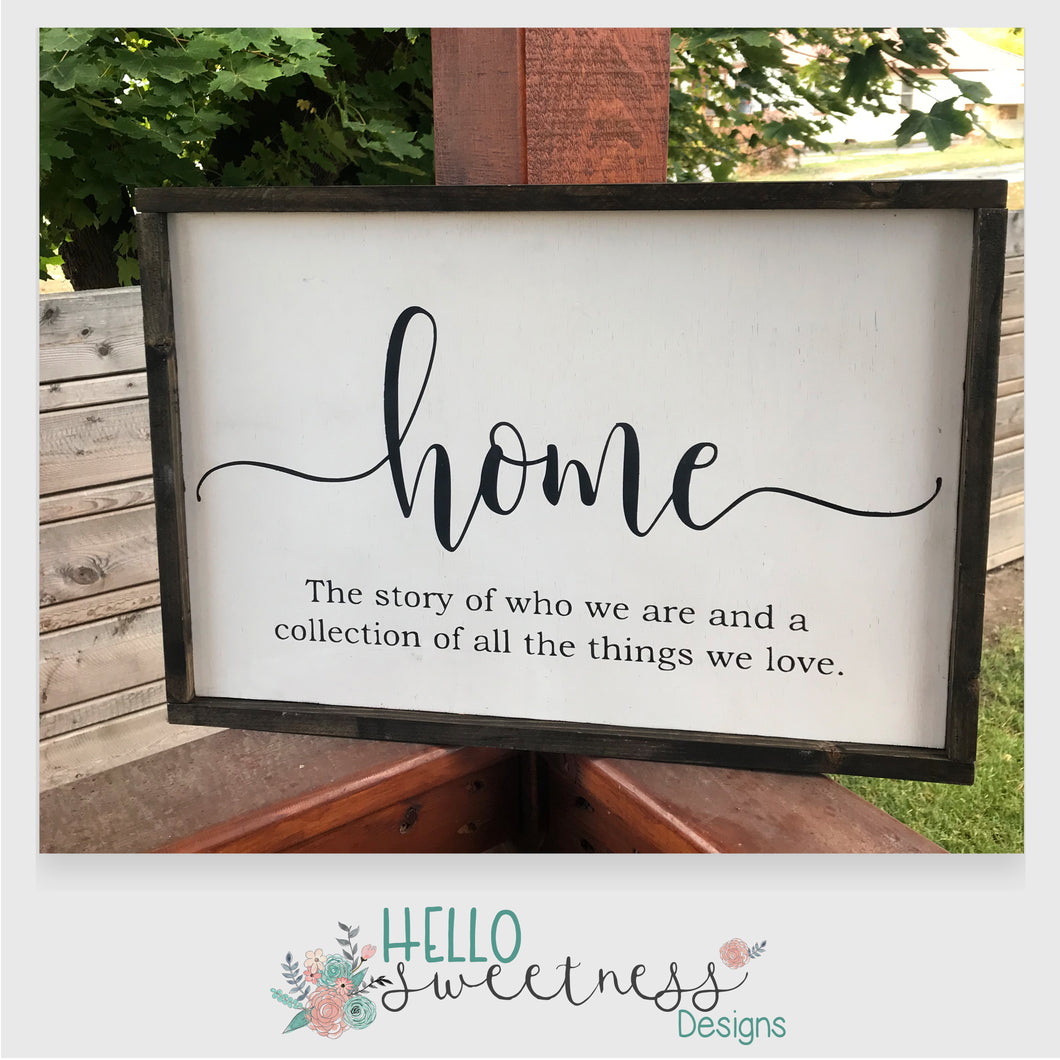 The story of who we are Home Sign - Hello Sweetness Designs