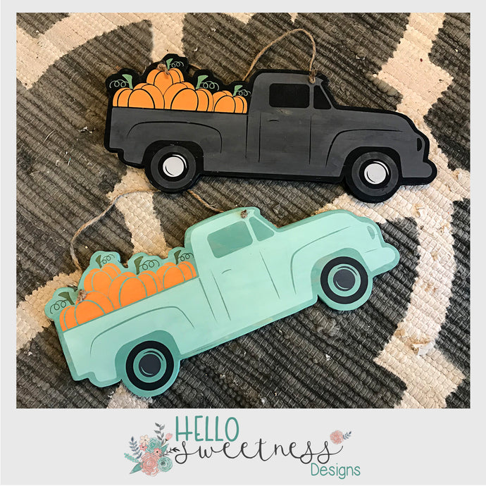 Truck with Pumpkins cutout sign - Hello Sweetness Designs